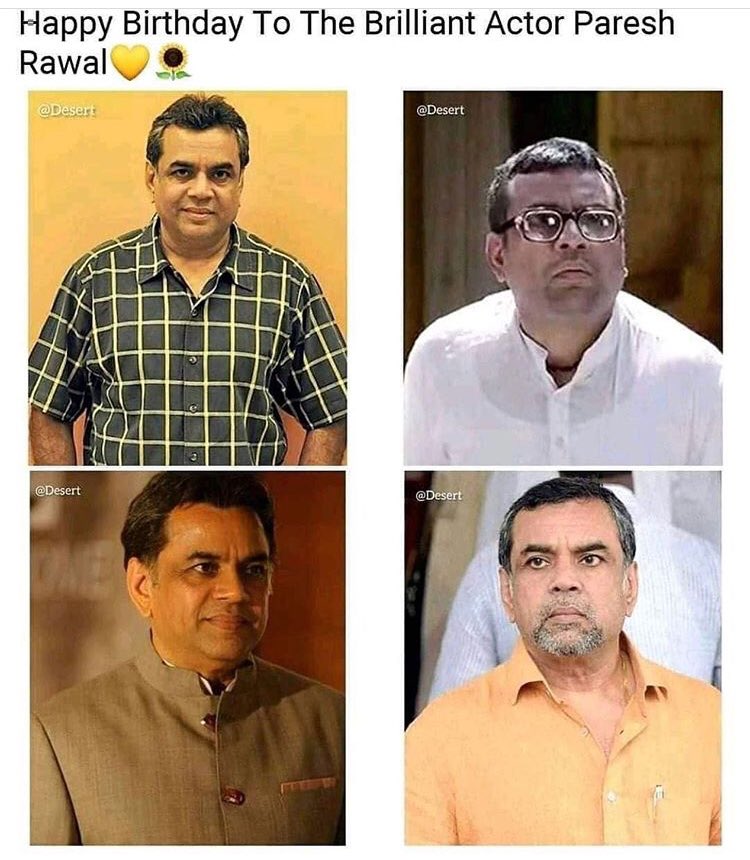 Happy Birthday Paresh Rawal sir 
(Babu_Bhaiya) 