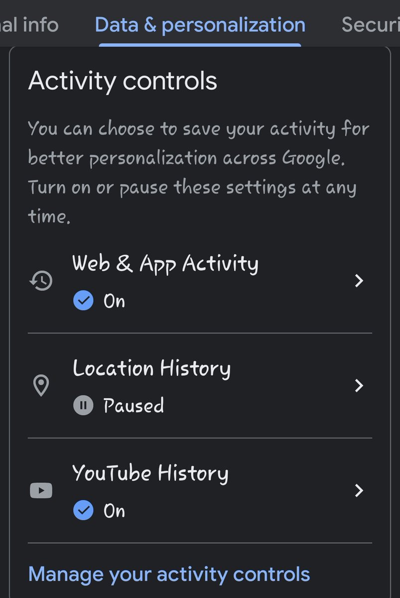 ONE MORE THING PLS GO TO DATA & PERSONALIZATION ON YOUR GOOGLE ACC AND MAKE SURE YOUR LOCATION HISTORY AND AD PERSONALIZATION ARE ALL TURNED OFF