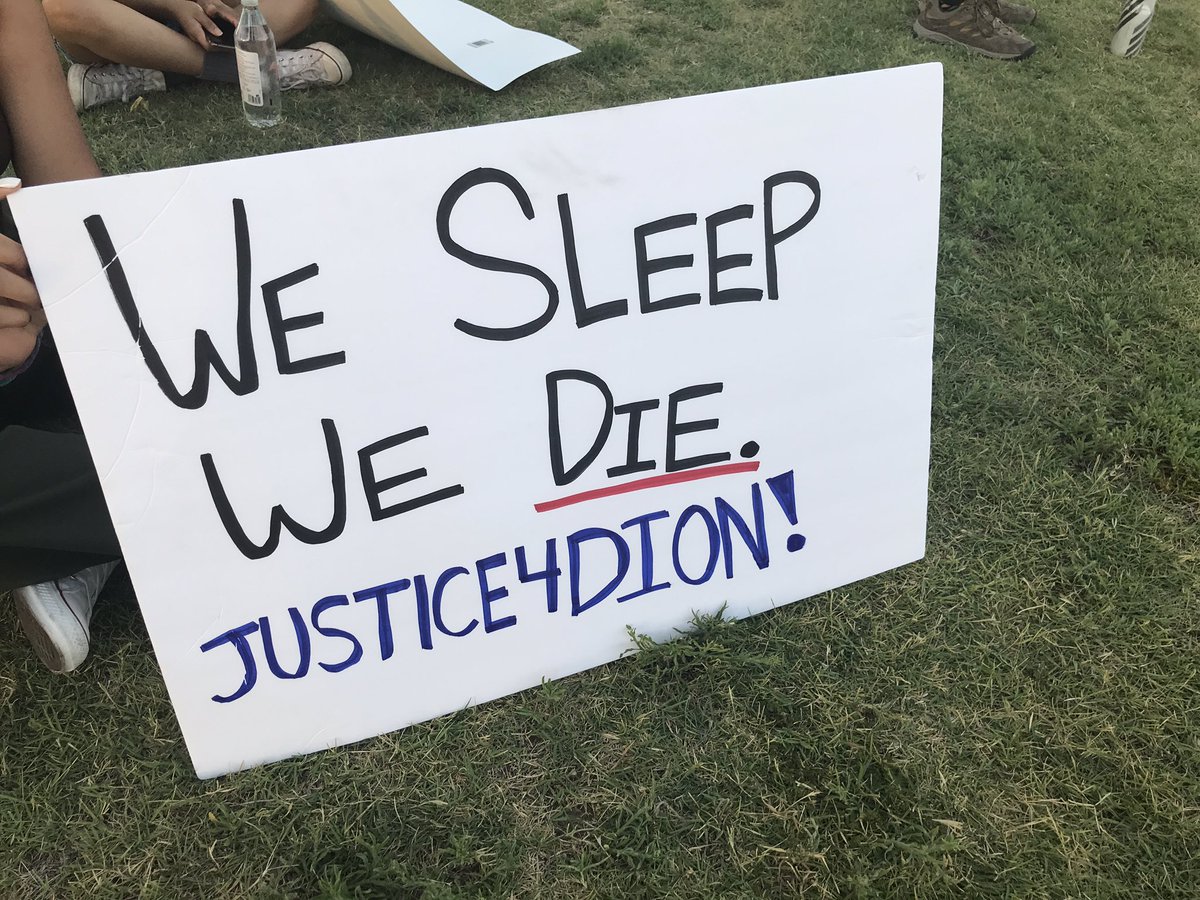 Some of the signs at the protest decrying the death of  #DionJohnson by  @Arizona_DPS on Monday.  @azcentral