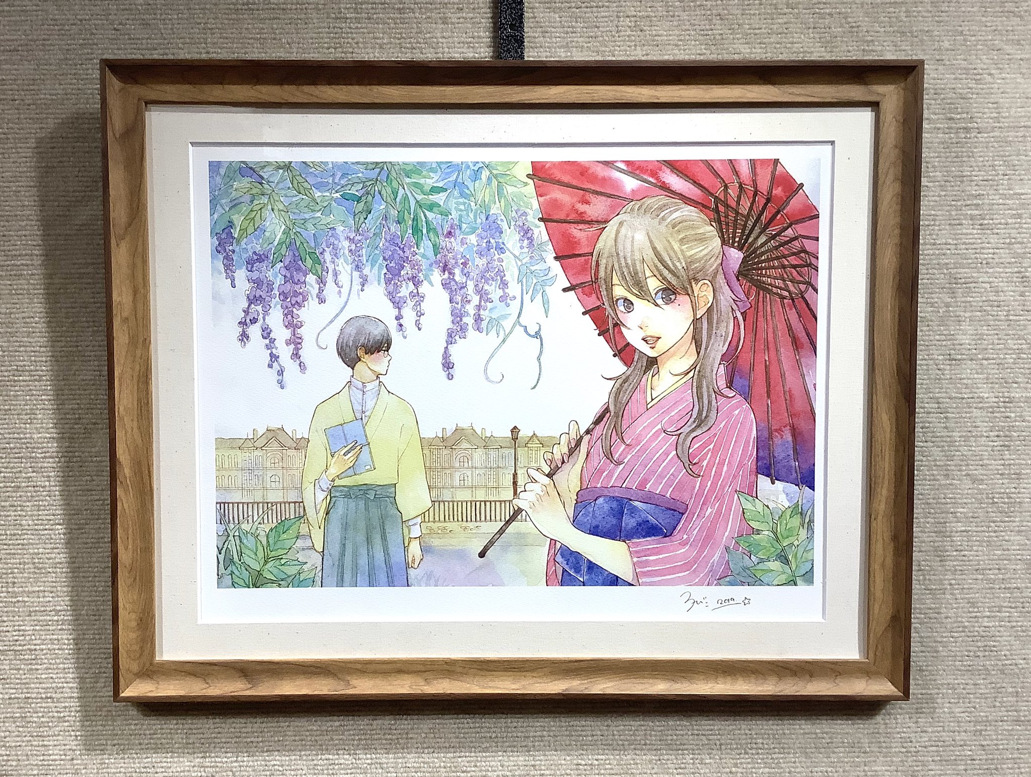 となりの怪物くん　ろびこ展　版上サイン入りミニアートグラフ ろびこ原画展 版上サイン入りミニアートグラフ（額付き） - GoFa