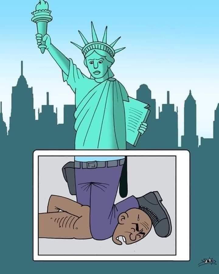 yanggg2329's tweet photo. #BlackLivesMatters 
"Ánh sáng trên đầu thần Tự do tỏa rộng khắp trời xanh, còn dưới chân tượng thần Tự do thì người da đen đang bị chà đạp." - Nguyễn Tất Thành, 1912. https://t.co/izWI9OgFvb