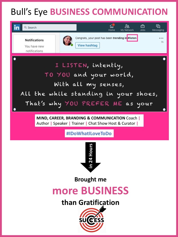 PriyaSenguptaIN's tweet photo. #IDoWhatILoveToDo: #COMMUNICATE for DESIRED #IMPACT
#Desire #Success
#Meet #Listen #Learn #Smile #Chat
#Coach #Train #Write #Speak #Motivate
#Mind #Career #Branding #Communication #Motivation
#Author #Storytell #FutureOfWork #Business #Entrepreneurship #Startup #WithPriyaIndia https://t.co/V62AdBQc0n