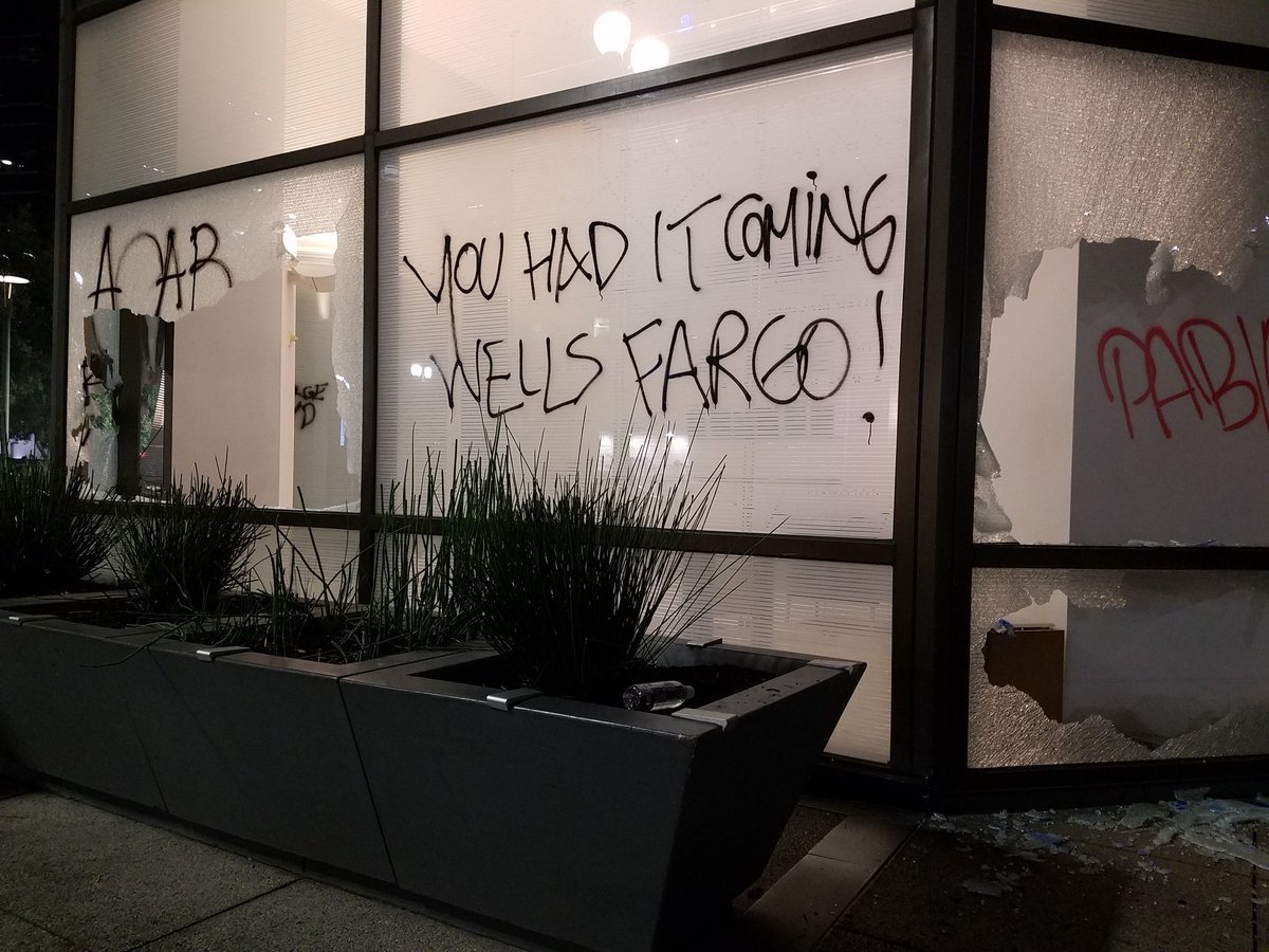You had it coming Wells Fargo Downtown Oakland is trashed everywhere you look