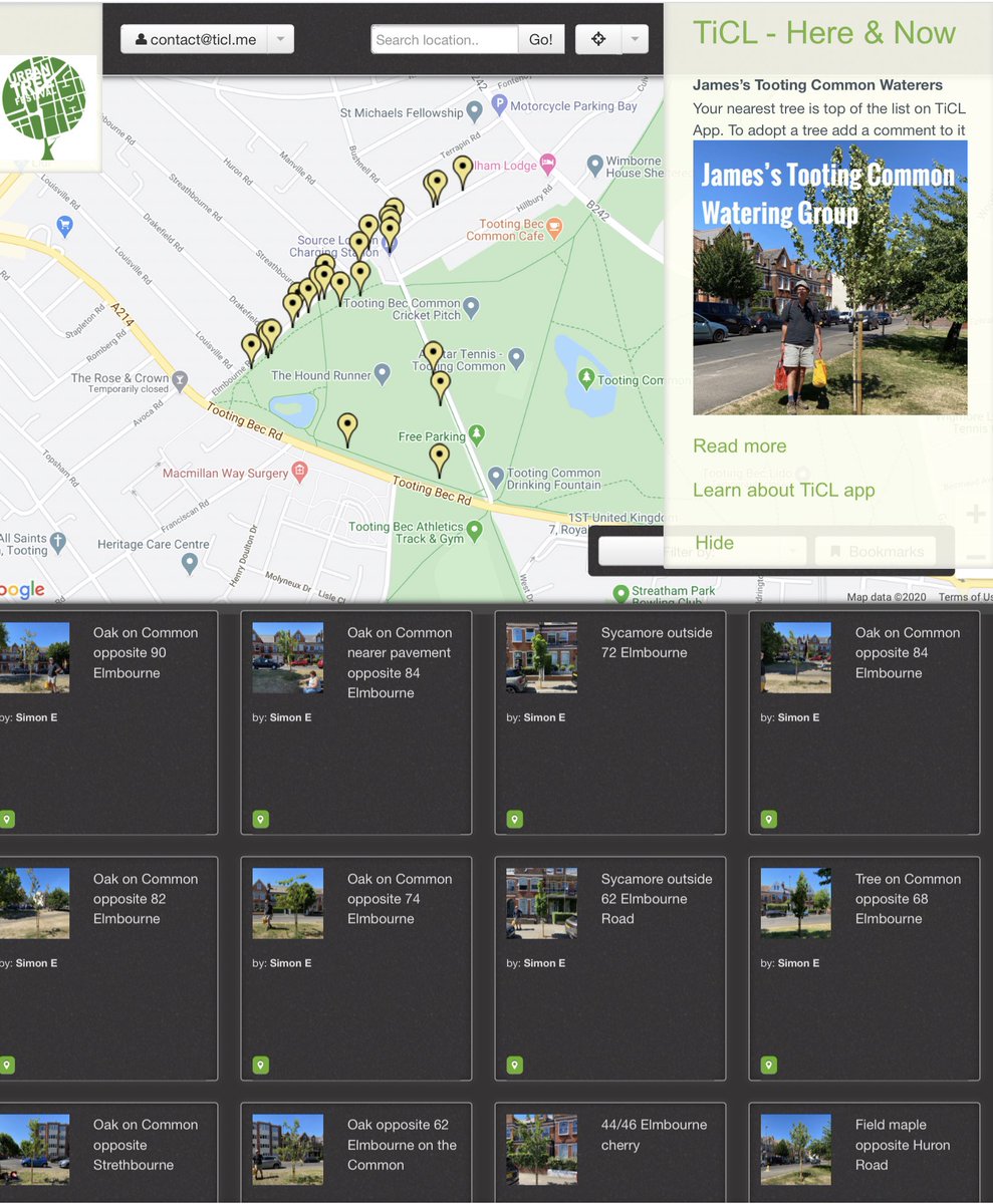 James has just shown me a map of the new trees that need watering around Tooting Common @TootingCommon 

Here it is: ticl.me/Tooting-Bec/he…

If you live nearby please #AdoptATree (perhaps your nearest) in his  #WateringGroup <a href="/WandsworthTrees/">WandsworthTreeWardens</a>  and water it