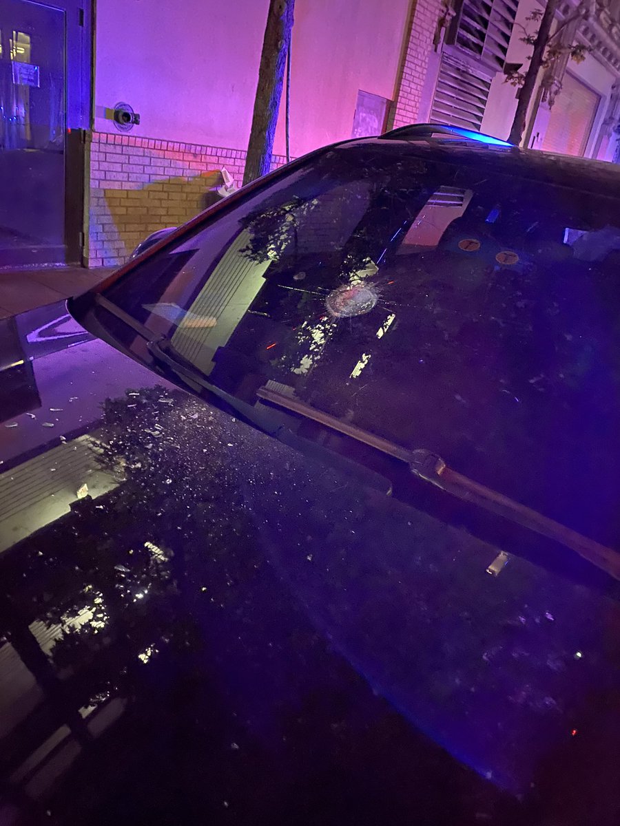 DeionSandersJr's tweet photo. They done messed up my cayenne... I was out here for hours making sure everybody was straight &amp; directing traffic... but my car got hit. I know it wasn’t intentional &amp; nobody knew it was mine, but let’s just stop damaging everything we see. That’s not part of the protest. https://t.co/L2wQcyJCSk
