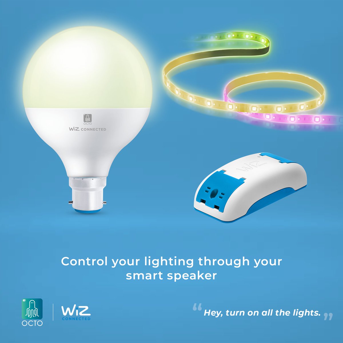 ansell_lighting's tweet photo. Have you used our OCTO WiZ RGBW strip yet? It's Bluetooth and Wifi enabled so there's no need for a Wifi hub. Control via a smart speaker or via the WiZ app where you can set groups, scenes, timers & more!
Check it out π https://t.co/qpqogZyrTO https://t.co/qUi8hHK8l9