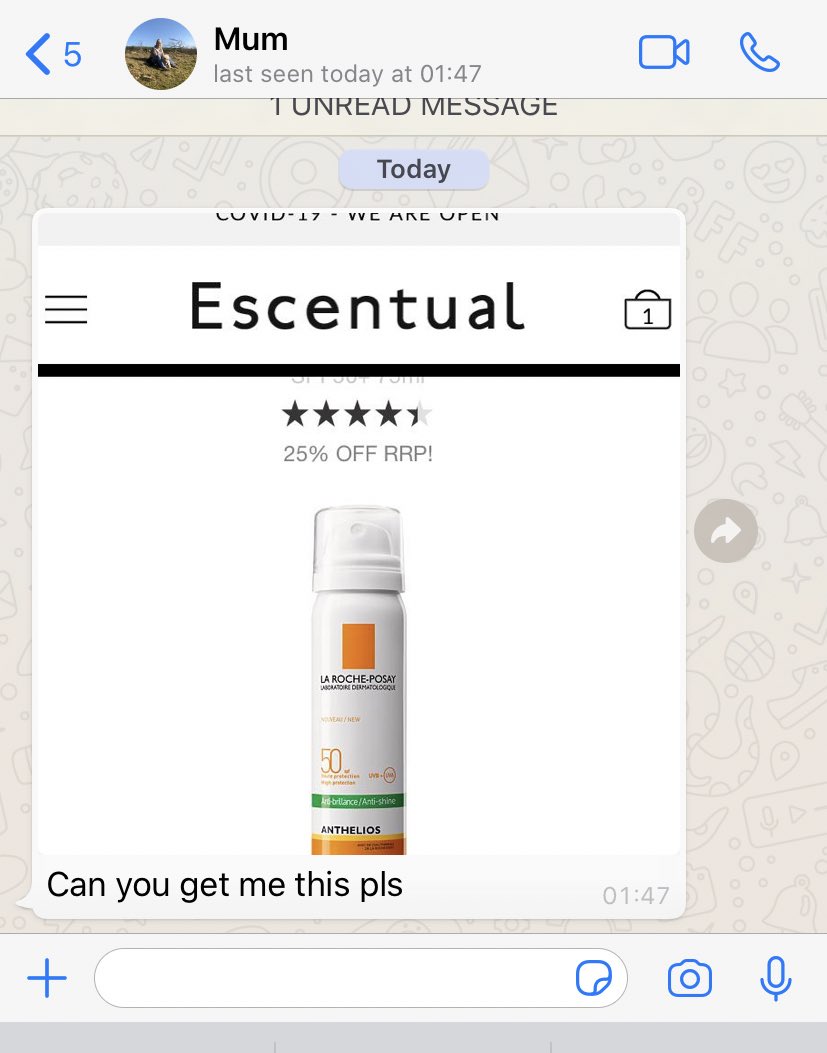I have gone on and on to my mum about the importance of wearing SPF and I think I’ve finally done it! 😮🙌🏻 <a href="/escentual/">Escentual</a>