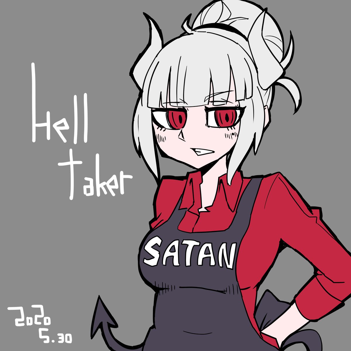 卯花松子 カートゥーン調の描き方の練習 るしふぁー Helltaker