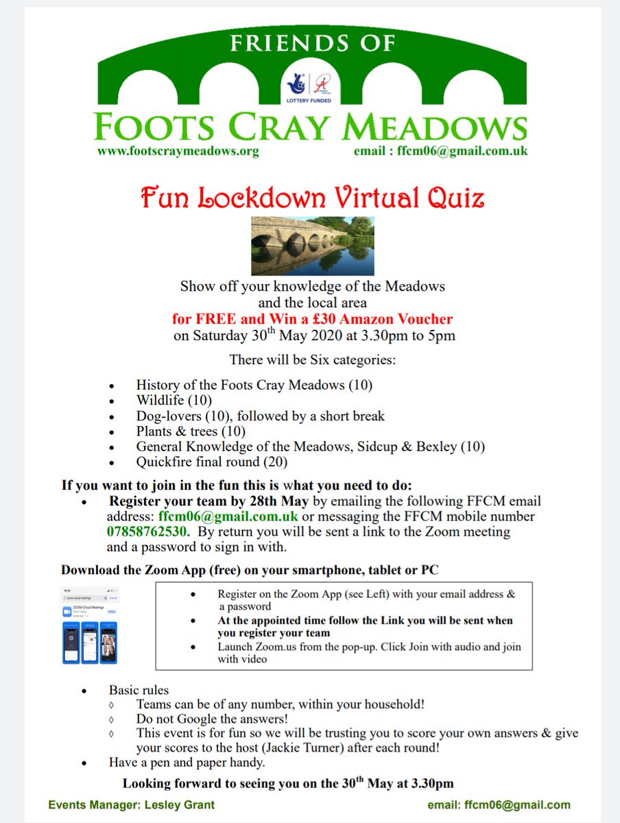 It's TODAY! Don't forget our Free Fun Virtual Lockdown Quiz starts today at 3pm. Win a £30 Amazon Voucher. Register via details below, See you on-line at 3pm! #lovesidcup #Bexley #Sidcup #Eltham