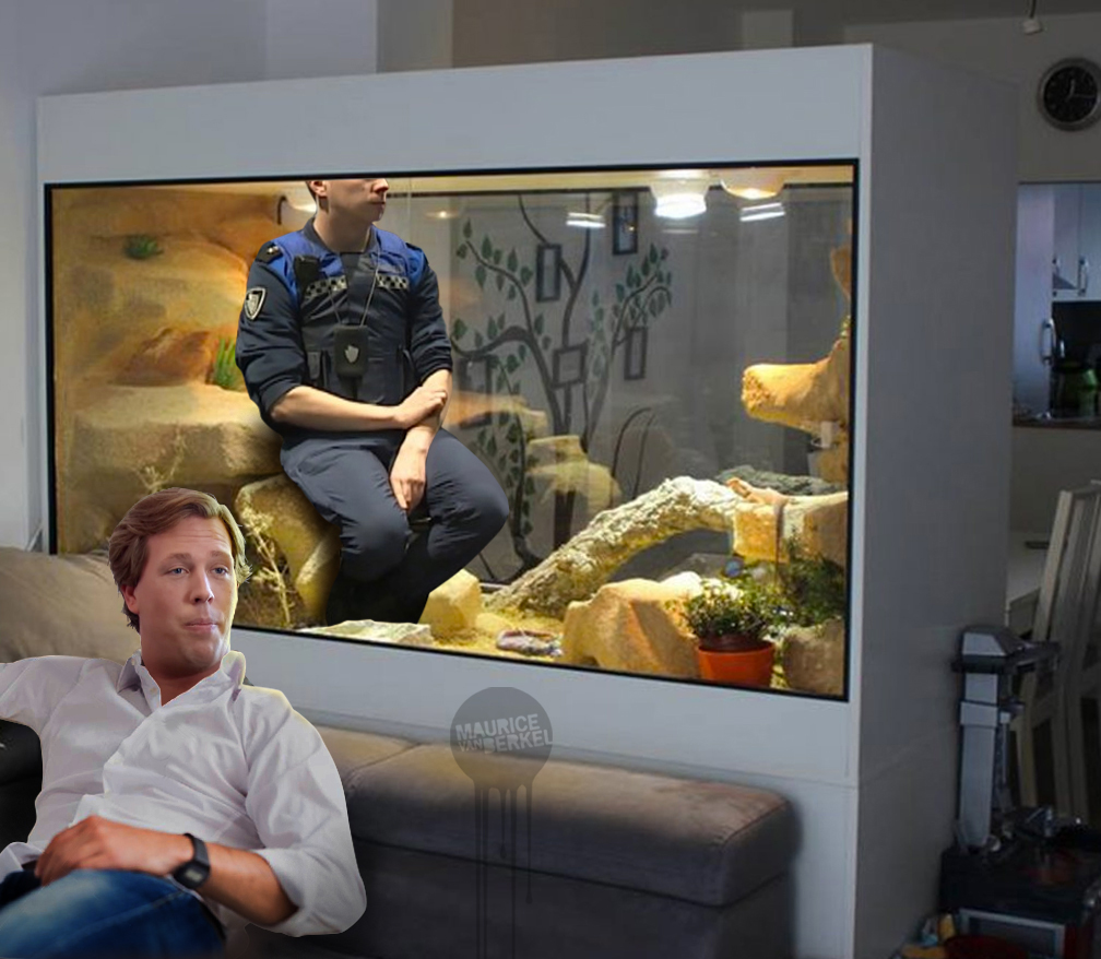 Naast een leguaan, een wandelende tak, een python en een cobra heeft Freek sinds kort ook een boa in huis.