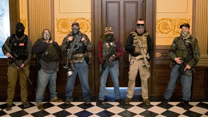 TLCplMax's tweet photo. These protesters have it all wrong. All you have to do is be white, armed, dress like value menu SpecOps, and the police will basically let you do fucking anything https://t.co/BAG9MRy22o