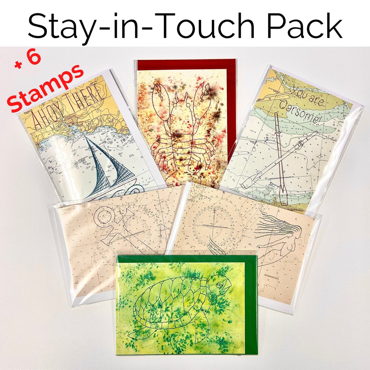 NaviStitch's tweet photo. This weekend is your last chance to purchase a Stay-in-Touch pack, the offer ends on Sunday. 6 cards for £6 or £10 with 6 second class stamps. Or a full set of the Sea Salt collection of 10 cards for just £10. https://t.co/N6ZIfR4t8F