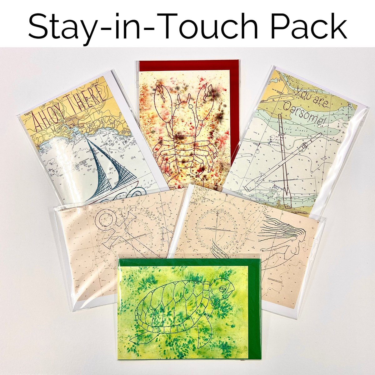NaviStitch's tweet photo. This weekend is your last chance to purchase a Stay-in-Touch pack, the offer ends on Sunday. 6 cards for £6 or £10 with 6 second class stamps. Or a full set of the Sea Salt collection of 10 cards for just £10. https://t.co/N6ZIfR4t8F
