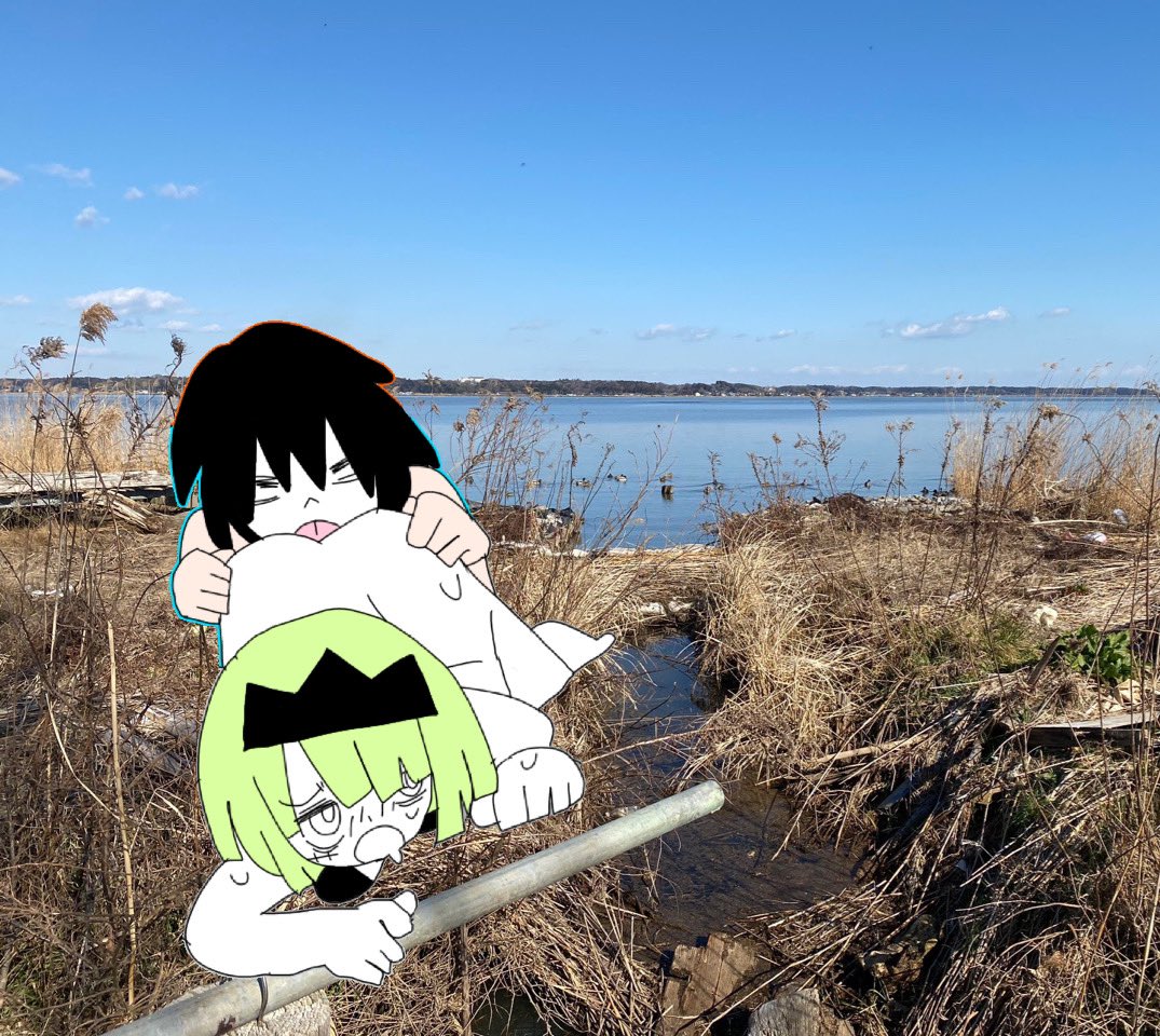 幽 男の子と女の子の濃厚接触のイラストです 二人は草の茂みで性器を見せ合っています そして 男の子が女の子の尻の穴を舐め 夏の思い出を作るのです