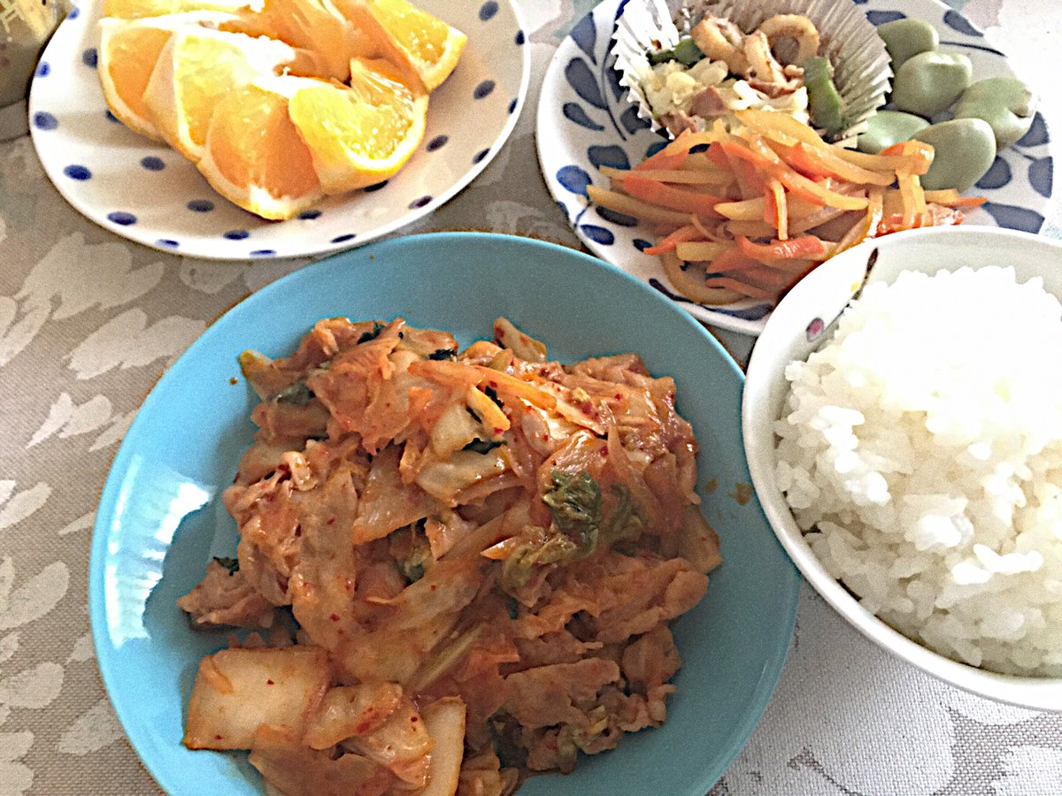JunTakeuchi_vl's tweet photo. 料理研究家リュウジレシピから3品作ってみた。

ナポリタン、豚肉生姜焼き、豚キムチ。
特に豚キムチ美味しかった！

#料理研究家リュウジのバズレシピ
#竹内純 https://t.co/rCejI9JEDW