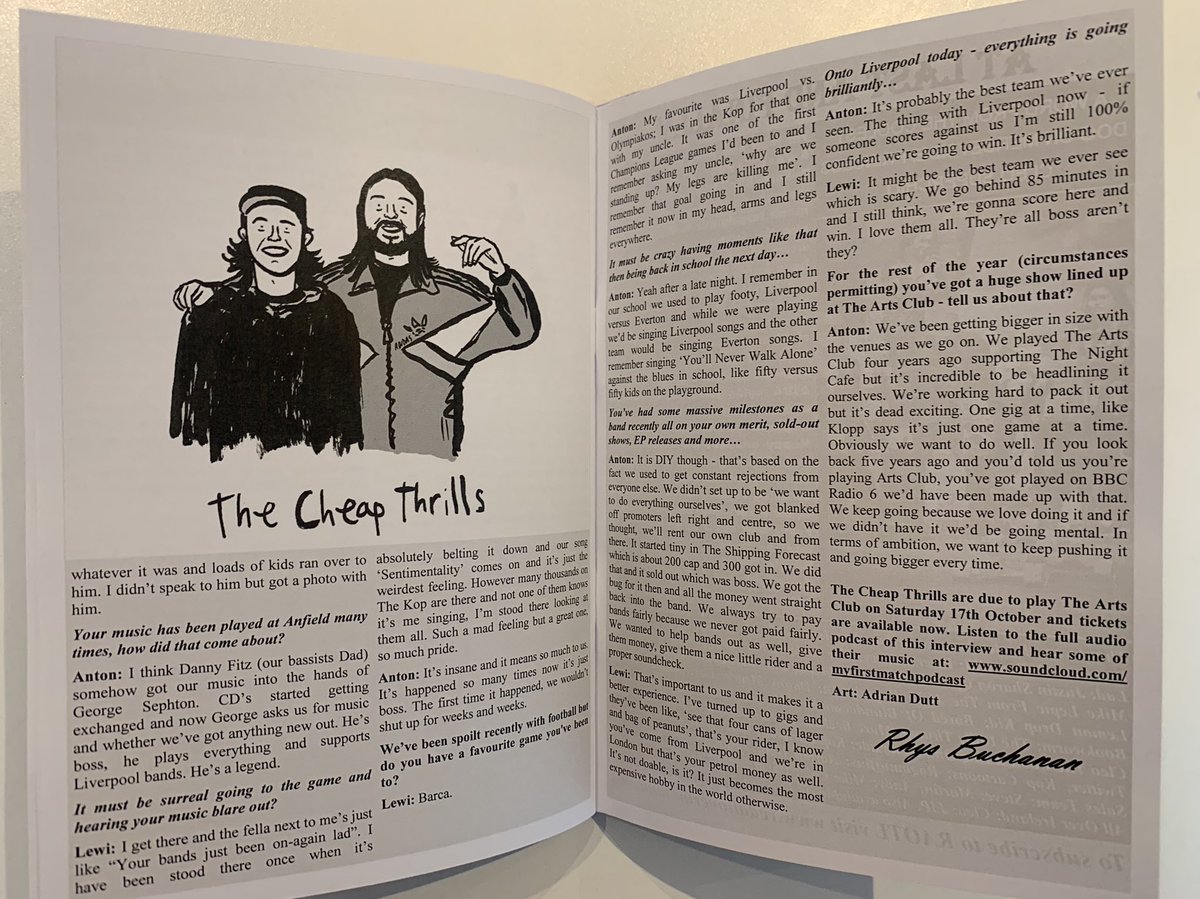 Our interview with <a href="/CheapThrillsTCT/">OLD ACCOUNT @THECHEAPTHRILLS</a> about music and their first games also appearing in <a href="/TheFanzine1/">The Fanzine Red All Over The Land</a> - listen here: soundcloud.com/myfirstmatchpo…