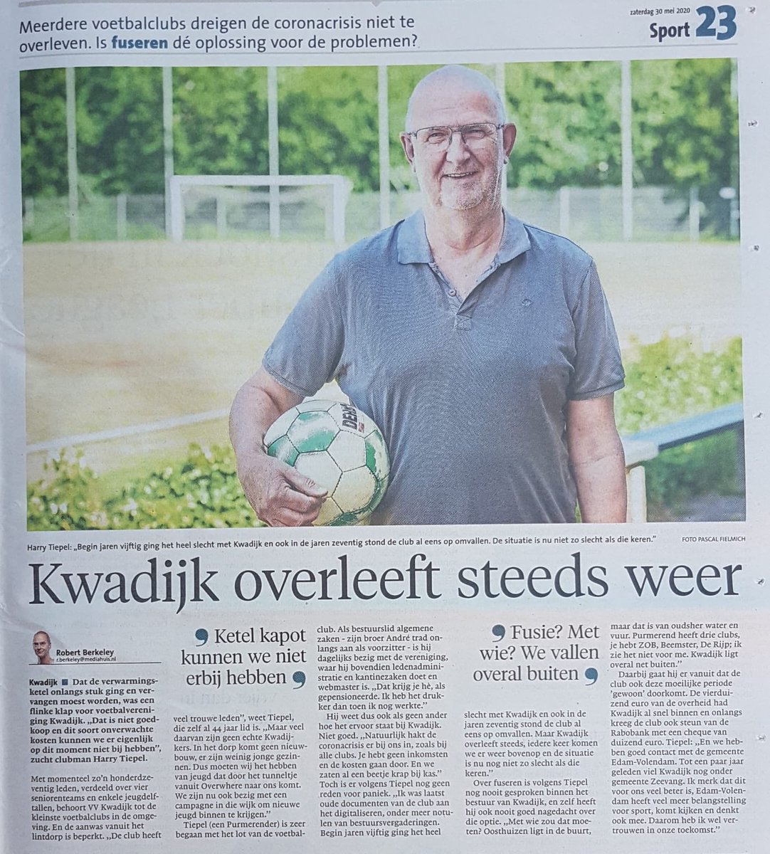VVKwadijk's tweet photo. VV Kwadijk gaat met groot vertrouwen en volle moed de toekomst in! @nhdagblad https://t.co/LAGOJiz2b5
