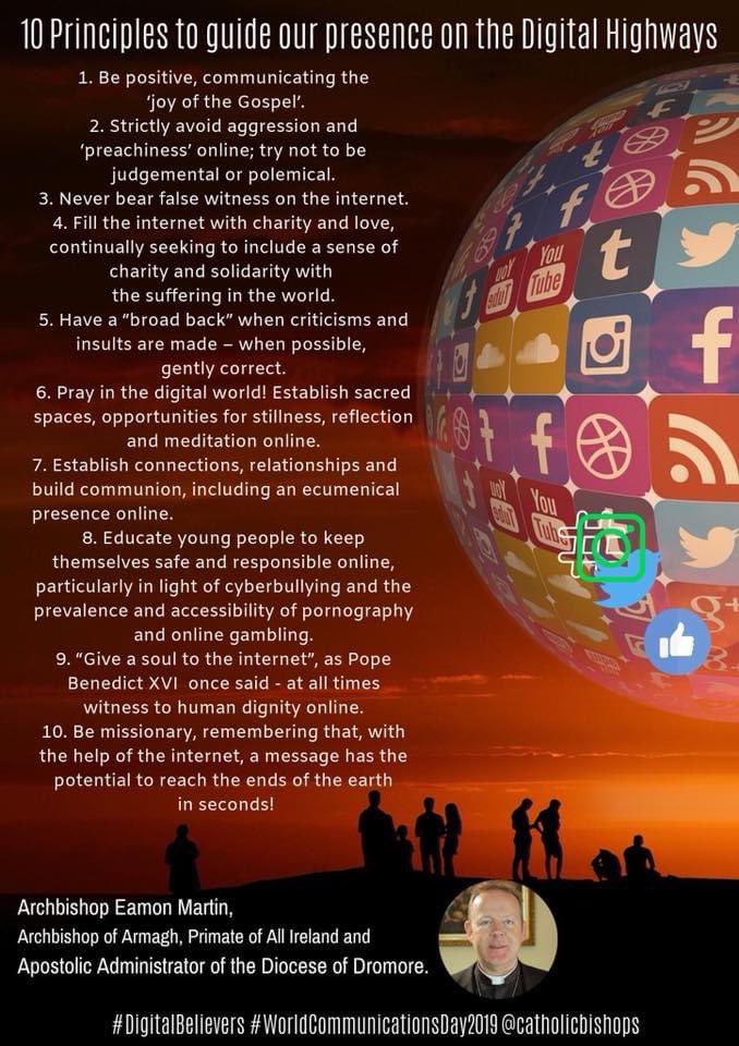 ADigitalParish's tweet photo. 10 Principles from @ArchbishopEamon to guide our presence on the Digital Highways #thedigitalparish https://t.co/4HxcaSgZba