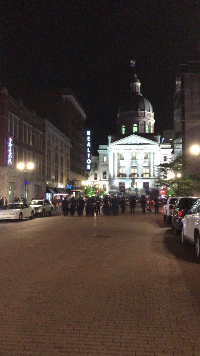 Protest heading back towards the Statehouse followed by 20+ police officers