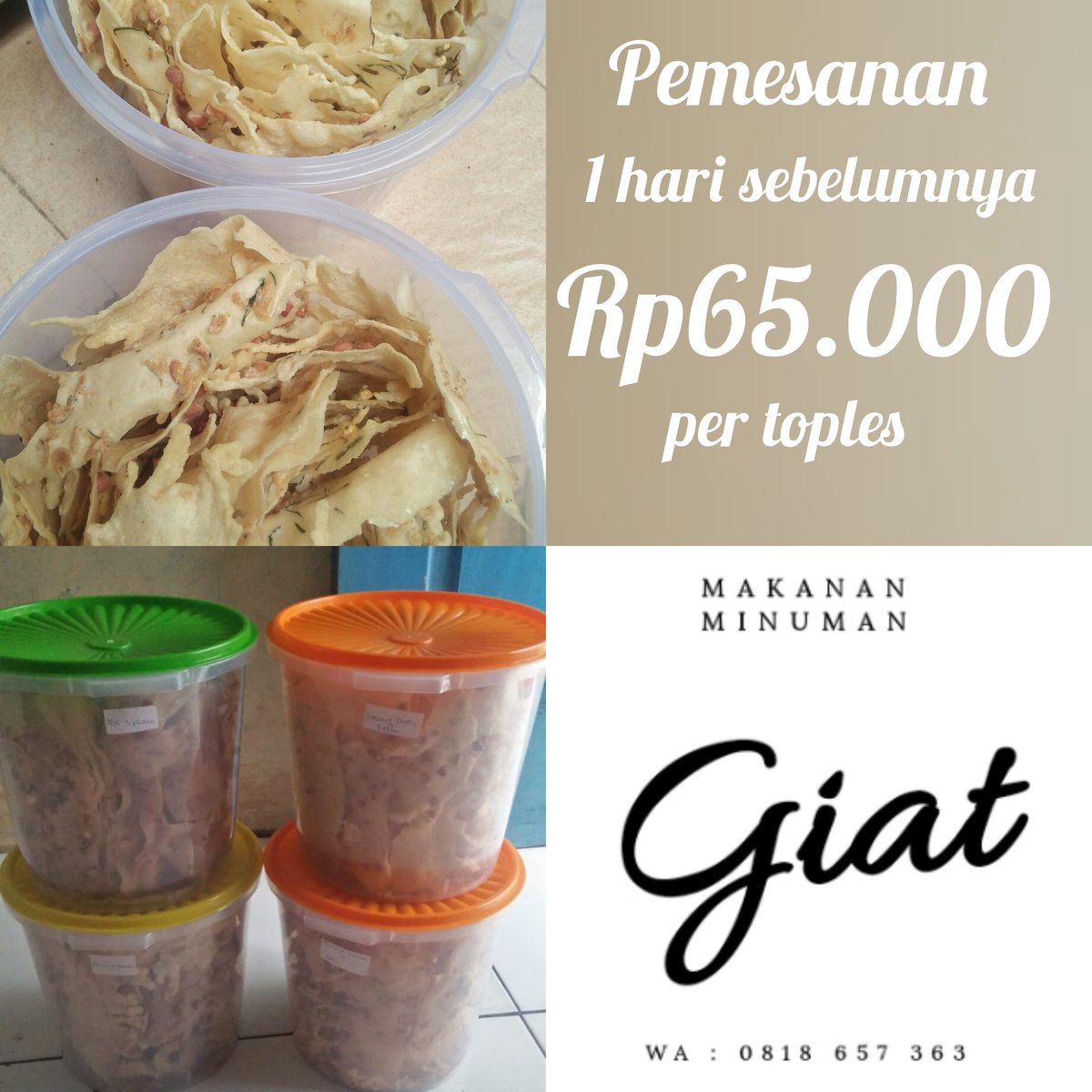 putidiah's tweet photo. Area Bintaro Jaya Sektor 1 - 9 free ongkir min.pembelian 2 toples peyek
#peyek
#peyekmurah
#peyekenak
#bintaro
#tangerangselatan https://t.co/ZodptWvEcS
