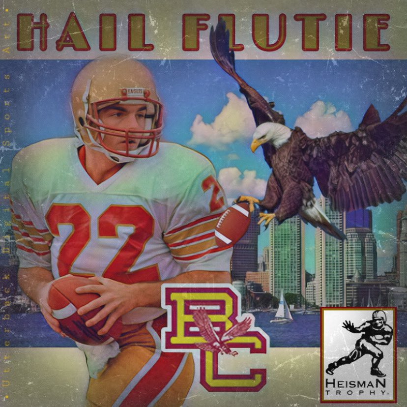 CGHOUND5's tweet photo. The @DougFlutie rose to prominence during his college career at @BCFootball, where he received the Heisman Trophy in 1984. His "Hail Flutie" TD pass v Miami was coined βThe Pass" & is among one of the greatest moments in college football! #MissingSports #HeismanSeries #QB22 π¦
https://t.co/fi804hXiu1