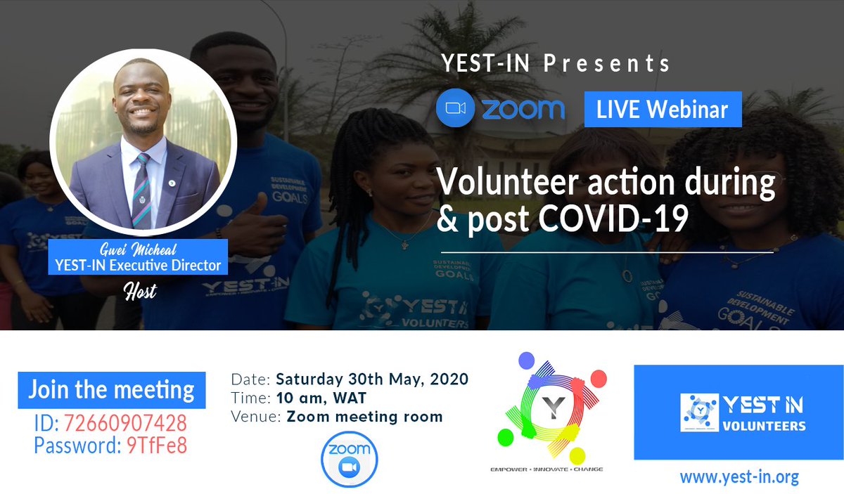 YestInitiative's tweet photo. Our long awaited zoom meeting with volunteers on their role during and post #COVID19. Hosted by the executive director @wawa_gwei, this session is expected to reignite volunteers motivation. https://t.co/qd6jnweLTu