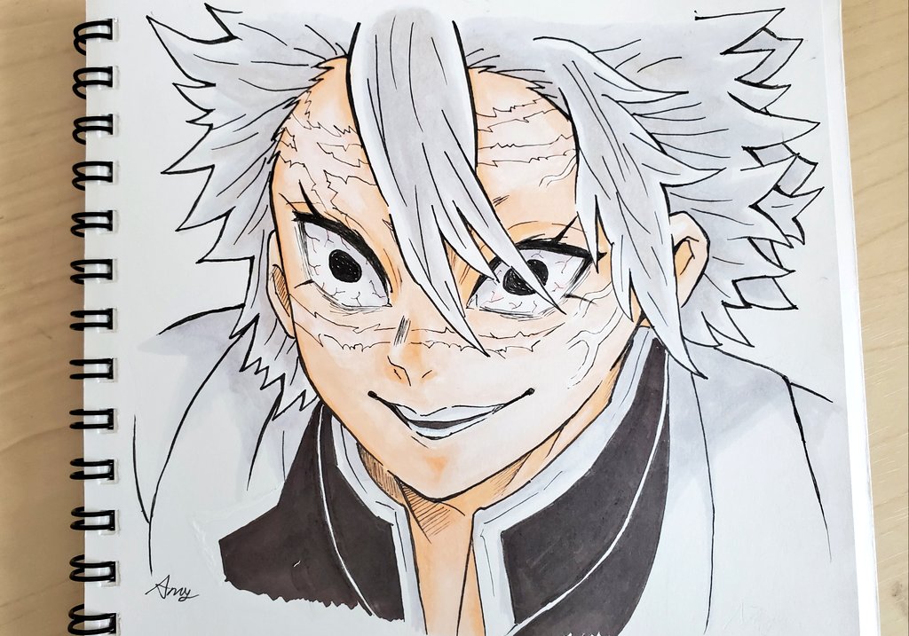 Amy テメェの頚を 捻じ斬る風だァ 不死川実弥 コピック 髪の毛 に緑をふんわり入れたかったけどよい調合が見つからなかった 襟も髪もやっちゃたんだけど 色塗りが楽しいからもういい T Co 0vmxpdrgmw Twitter