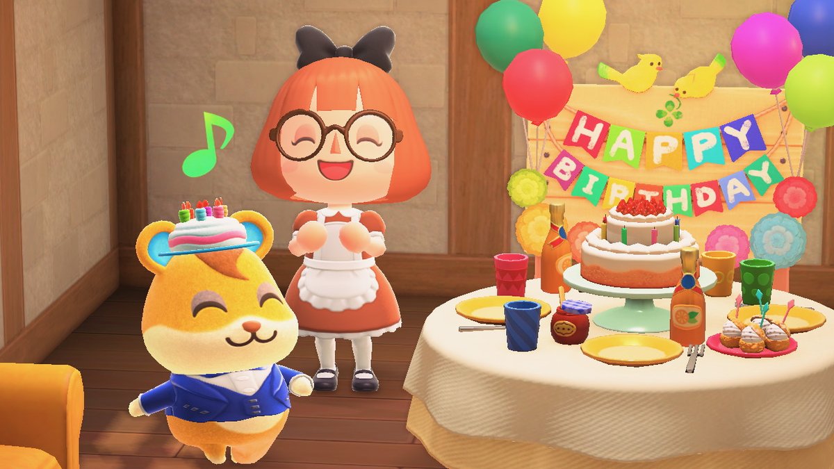 apop0's tweet photo. ハムスケお誕生日おめでとう☆ #どうぶつの森 #AnimalCrossing #ACNH #NintendoSwitch https://t.co/adQSbYoN7D