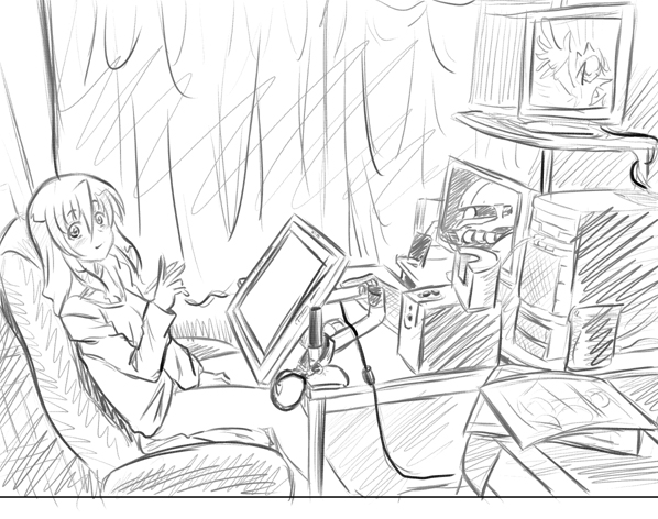 機材が更新するだけで昔から何にも変わってない #絵描きさんの作業環境が見たい 