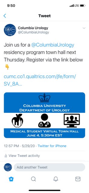 Looking forward to hosting our first virtual open house for all interested students ⁦<a href="/ColumbiaUrology/">Columbia Urology</a>⁩