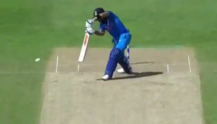 His textbook cricketing shots tend to the perfecion.Just look at the above image -Virat's elegant cover drive . He is following that text book and showing it perfectly.His head is still and he is playing the ball just below his eyes. Now just have a look at this image