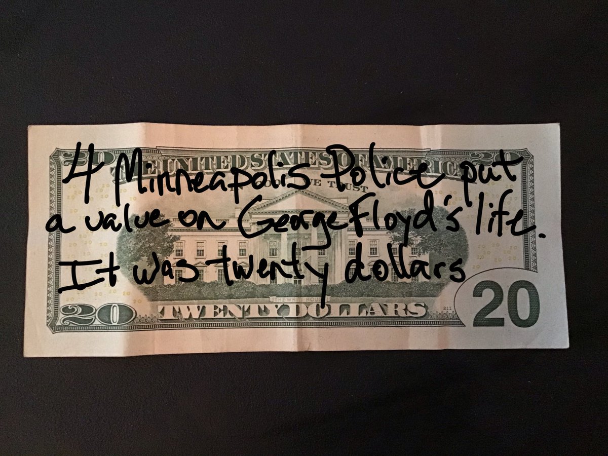 SixesJones's tweet photo. The late Mr. Floyd was originally “detained” for allegedly passing a fake twenty dollar bill. https://t.co/IRnAdnL3yO
