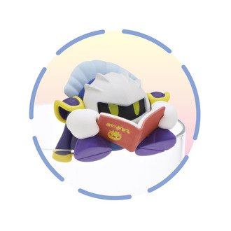 ThanksKirbyWiki's tweet photo. There is a piece of merchandise which features Meta Knight reading a book. https://t.co/WUMhXIBhuU