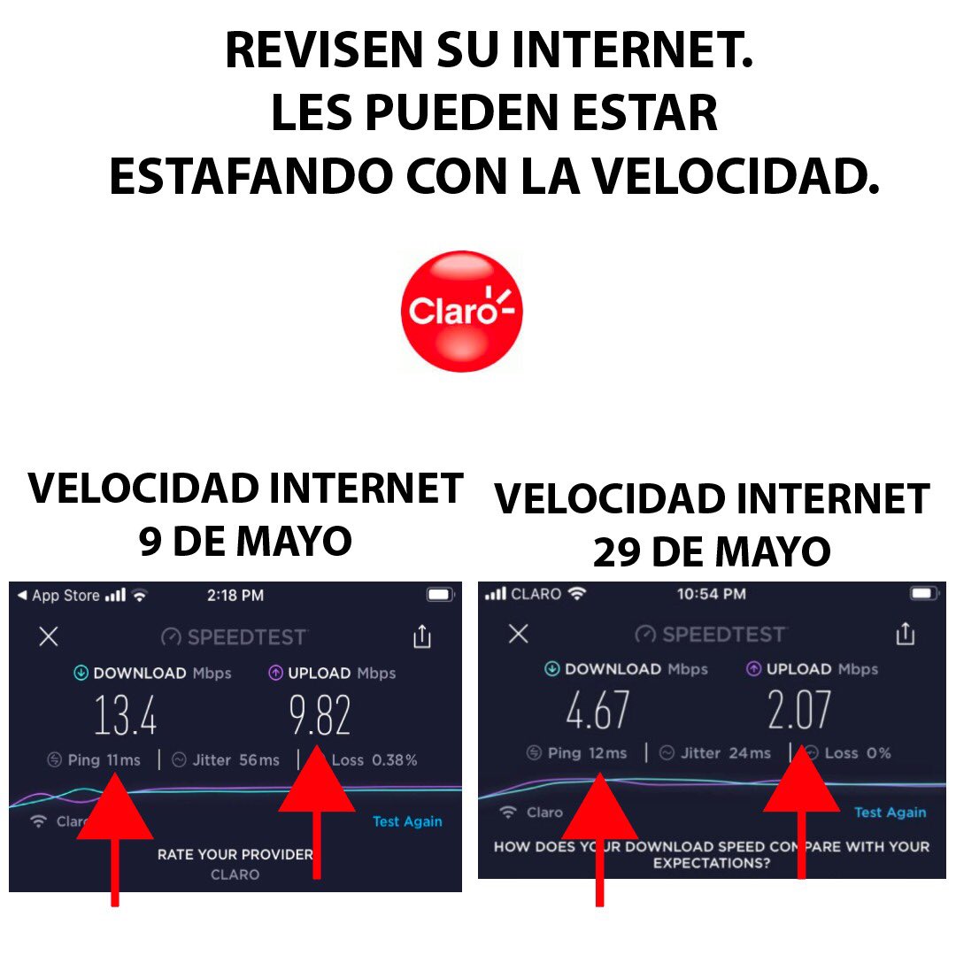floydbluesjam's tweet photo. @elcomerciocom @elcomerciocom Porfavor transparentemos si las empresas proveedoras de datos están cumpliendo con la velocidad de transferencia de datos que prometen por el precio que se paga. Esta es la diferencia  en velocidad de un día al otro @ClaroEcua https://t.co/FHApbfBQ8B