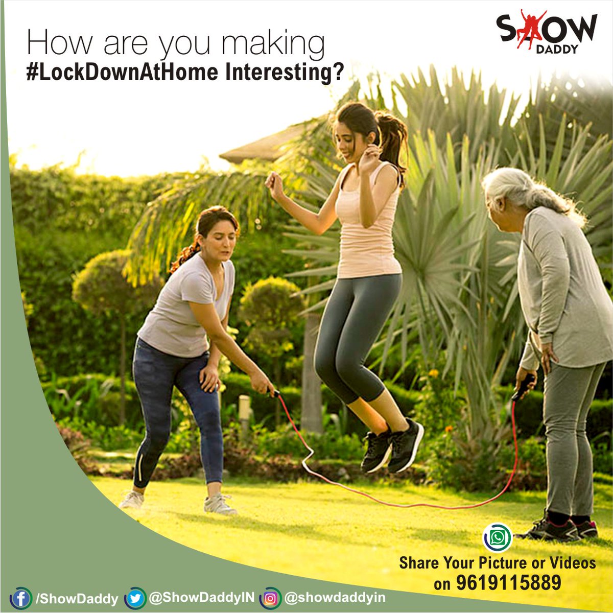 ShowDaddyIN's tweet photo. This Lockdown has opened a world of possibilities for us to learn and grow indoors? #LockDownAtHome.
Share your story through Pic or Video about what all interesting activities are you doing in these tough19 times to win exciting prizes. #ShowDaddy
#StayHome #IndiaFightsCorona https://t.co/6DXVOBSmqa