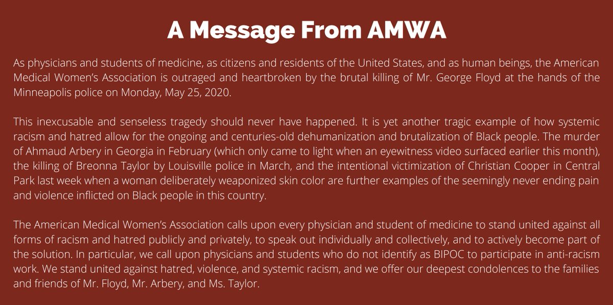 #GeorgeFloyd #WomeninMedicine #MedTwitter