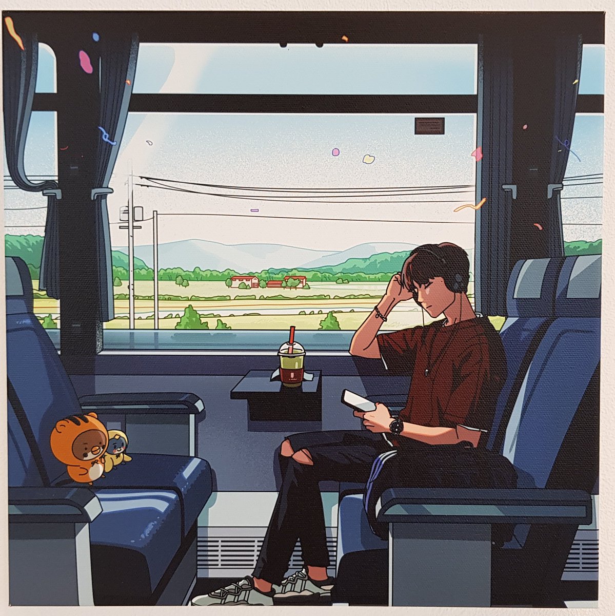 sparrowattack's tweet photo. 할미새님(@chamsaem0ther) 그림 크게 전시회로 보니까 더 좋다ㅜㅜㅜㅜ #박우진 #PARKWOOJIN https://t.co/b6JNLI3w8U