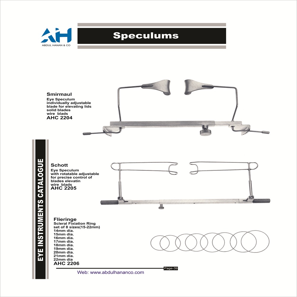 AbdulHananCo's tweet photo. Speculums, 
Eye (Ophthalmic) Instruments,
Abdul Hanan &amp; Company,
For more information and quotations, please contact us.
Email: abdulhanancompany@gmail.com
https://t.co/Y6nHeTo0YS
#abdulhanancompany #oftalmologia #oftalmologo #oftalmology #Ophthalmology #ophthalmic #cirurgia https://t.co/SjvGSCGC77