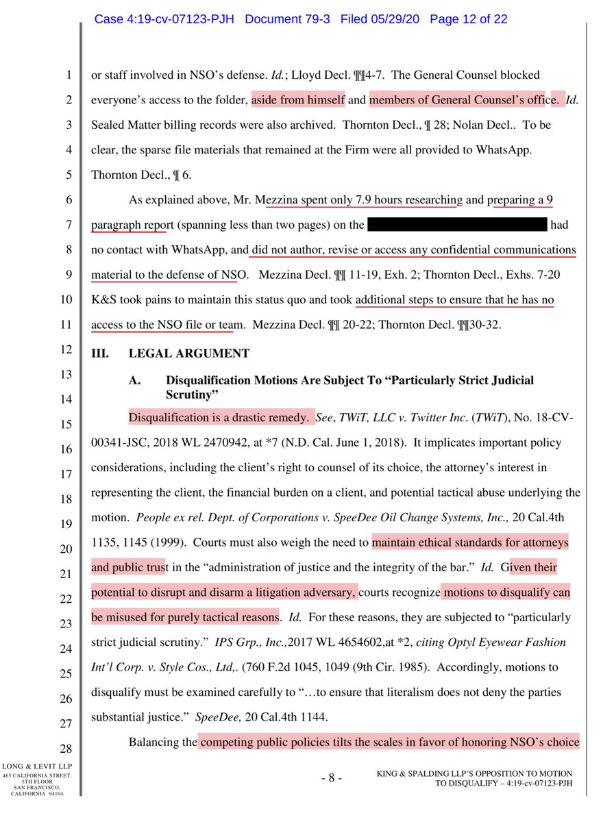 K&S stored WhatsApp client files offsite but now they are in the K&S GC Office - who boy - NSO then goes on to disclose their Digitized File Folders, subfolder and partial contents.Sorry I fell asleep as I was typing.See next tweet