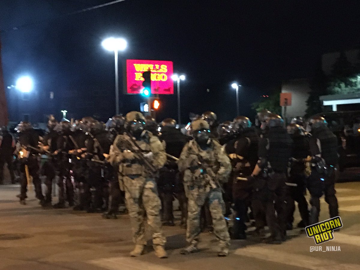 UR_Ninja's tweet photo. Intersection now occupied. Protesters being shot at south down Blaisdell ave.

Someone on the ground saying they were shot in the face. https://t.co/I1m2mbJ0k9