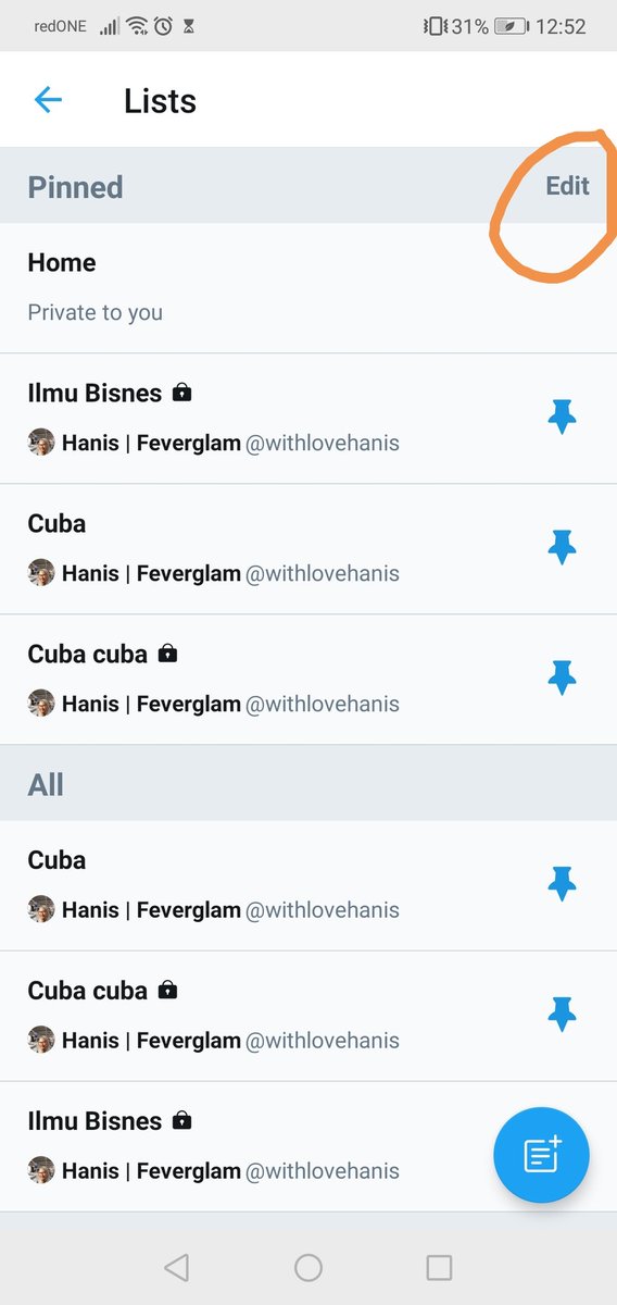 I& #39;ve tried with three lists tapi tak sure ada berapa limit yang kita boleh pin but this is soooo useful and convenient!! Senang especially kalau list tu memang kita tak nak ketinggalan macam ilmu ke resepi ke. Plus boleh arrange jugak nak mana satu kat atas ke kat bawah