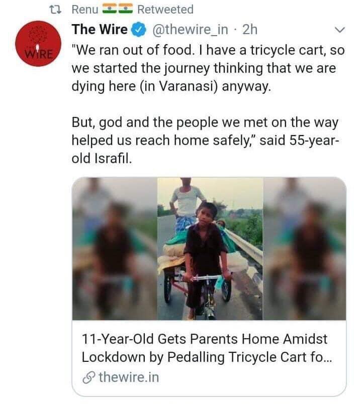 spartaparwez's tweet photo. हर एक राजनीतिक पार्टियां ज्योति पासवान के लिए घोषणा पर घोषणा किए जा रही है. तबारक जो कि12 साल का है 600 KM ठेला चलाकर #अररिया पहुंचा तो इसके लिए बहादुरी का कोई सम्मान या घोषणा नहीं @NitishKumar से निवेदन है कि तबारक का भी मदद करें ! @yadavtejashwi @yadavakhilesh 
#WhyNotTabarak https://t.co/udgPs3BDML