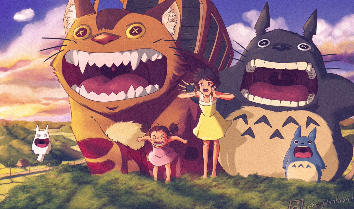 mugsdraws's tweet photo. i didnt really think i'd finish because i keep giving up on large works and BG, but here it is!! My Neighbor Totoro! 😭😭🥺🥺✨

hope im not too late for #ghibliredrawchallenge 
#ghibliredraw https://t.co/TjW2YLfklo
