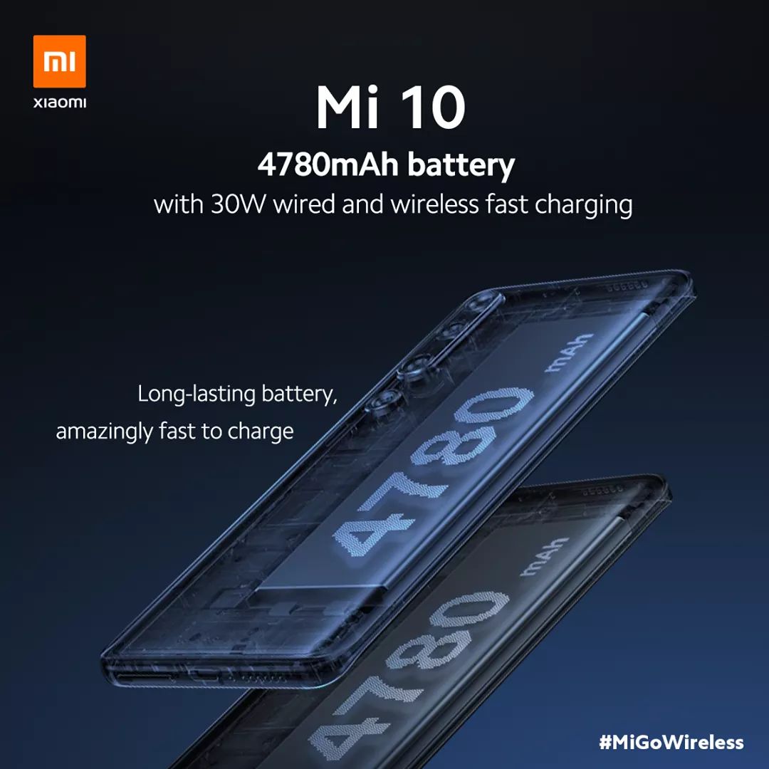 XiaomiIndonesia's tweet photo. Apa pun cara pengisian baterai Mi 10 pilihanmu, baik wireless atau wired, kecepatan pengisian bisa mencapai 30W. Baterai besar 4780mAh-nya akan terisi penuh dalam waktu kurang dari 1 jam.
Pesan Mi 10 di sini:
- https://t.co/aJcEb5y9ls
- https://t.co/mTSM9XYOrN
#MiGoWireless https://t.co/YSCnpfzads