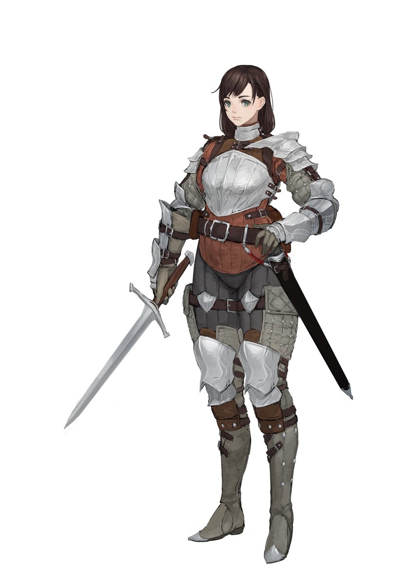 1girl weapon sword solo armor white background holding  illustration images
