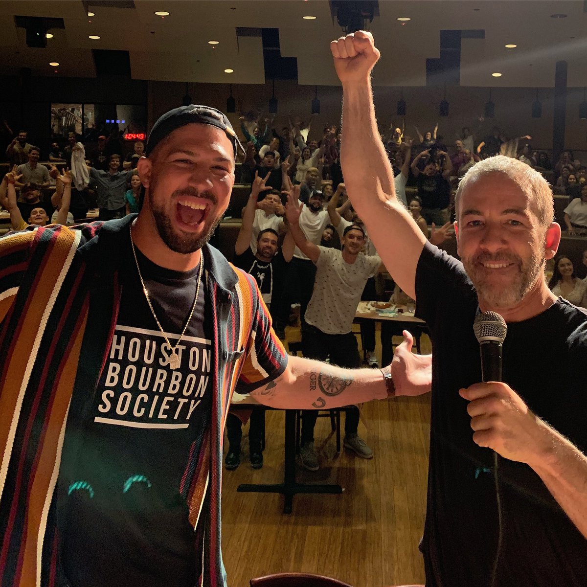 BrendanSchaub's tweet photo. Houston you SAVAGES!!!! God damn it’s good to be back https://t.co/sD8drfaPMW