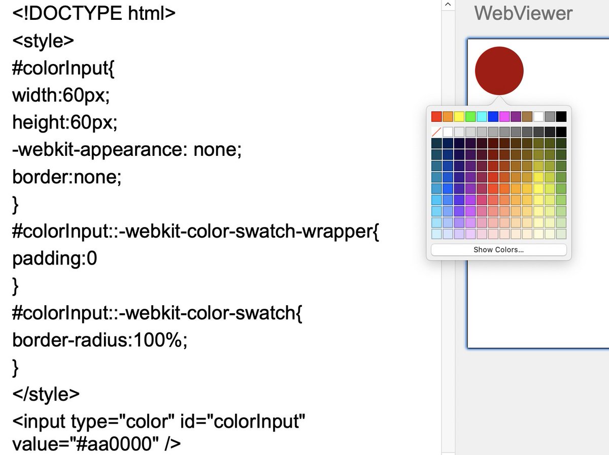sam_oda's tweet image. #FileMaker #WebViewer Trivia tips
input[type=color]
rectangle to circle