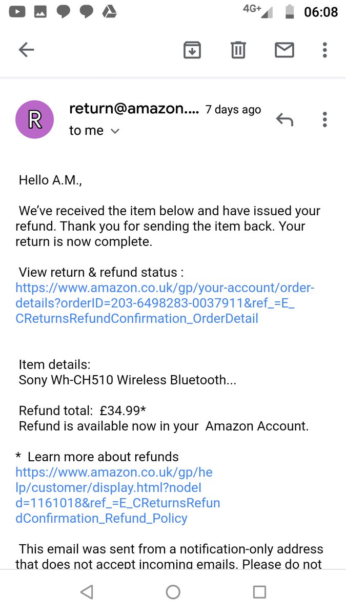 Thin_As_Lizzy's tweet image. 2/2 - I got an email 8 days ago now &amp;amp; my account states that I'll be refunded to my bank account (pictures attached). They said I asked for a refund to my gift card. I didn't even know about any gift card. Jolia, Joanna Marie &amp;amp; Marpireddy need more training! #Amazon #AvoidAmazon