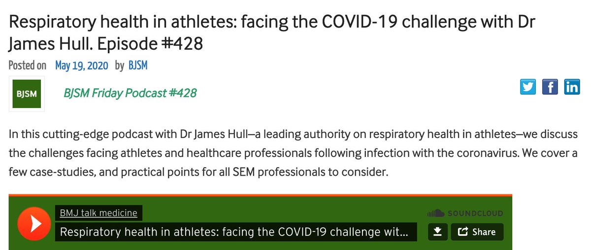BJSM_BMJ's tweet photo. Are you worried about having to talk to athletes about their cardiorespiratory health post-COVID? This should cover most of your bases! #COVID19

https://t.co/fJl4XDNbg1 https://t.co/h9zuLEvmd6