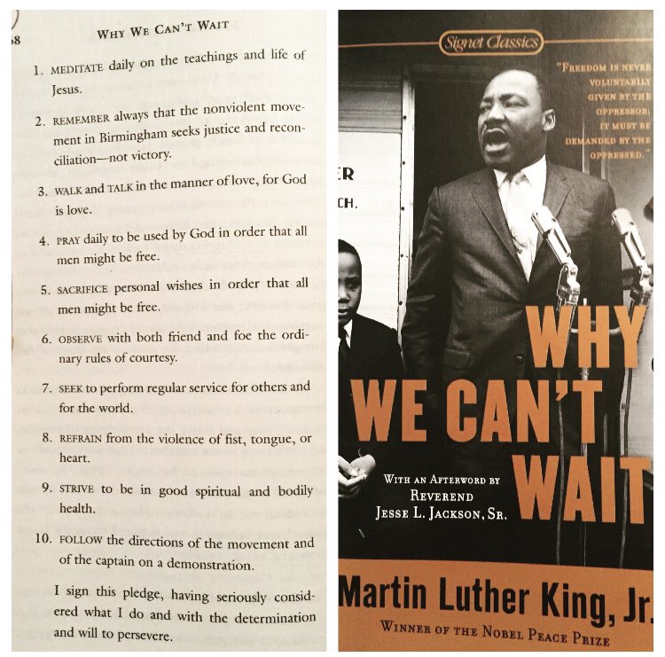 JeremyTreat5's tweet photo. MLK required every person who would join his protests to sign a pledge to keep these ten commitments. https://t.co/ZuBZI4Egrl